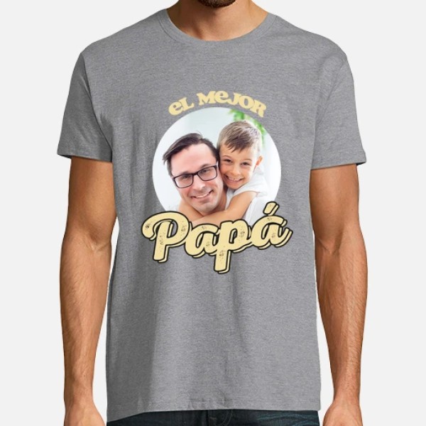 camiseta el mejor papu00e1 foto personalizable regalos du00eda del padre personalizados