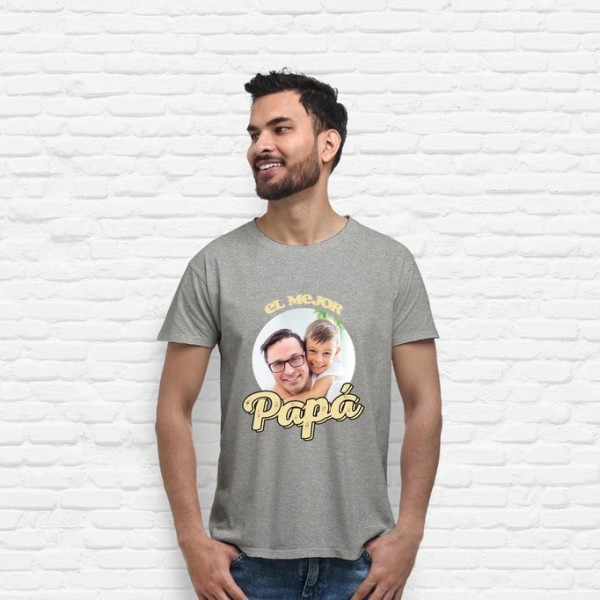 camiseta el mejor papu00e1 foto personalizable regalos du00eda del padre personalizados