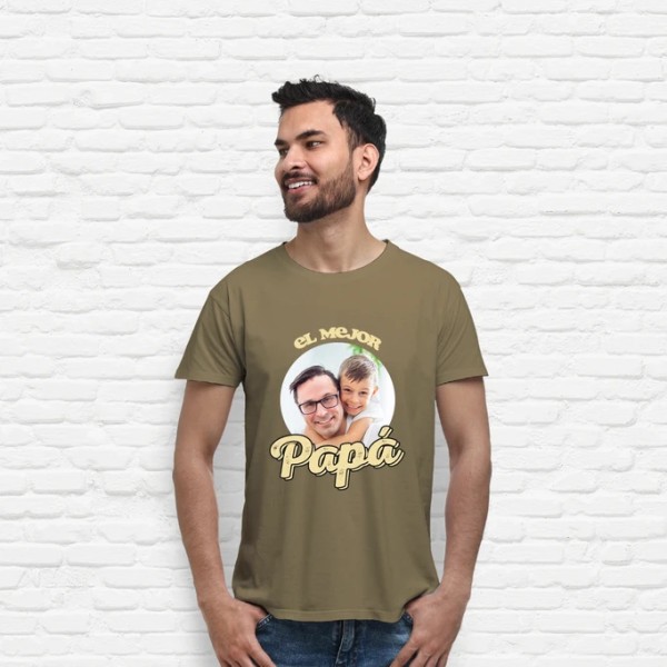 camiseta el mejor papu00e1 foto personalizable regalos du00eda del padre personalizados