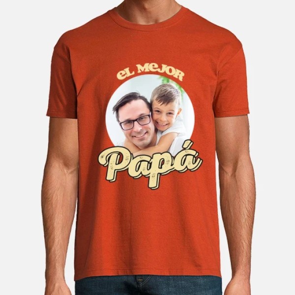 camiseta el mejor papu00e1 foto personalizable regalos du00eda del padre personalizados