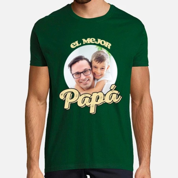 camiseta el mejor papu00e1 foto personalizable regalos du00eda del padre personalizados