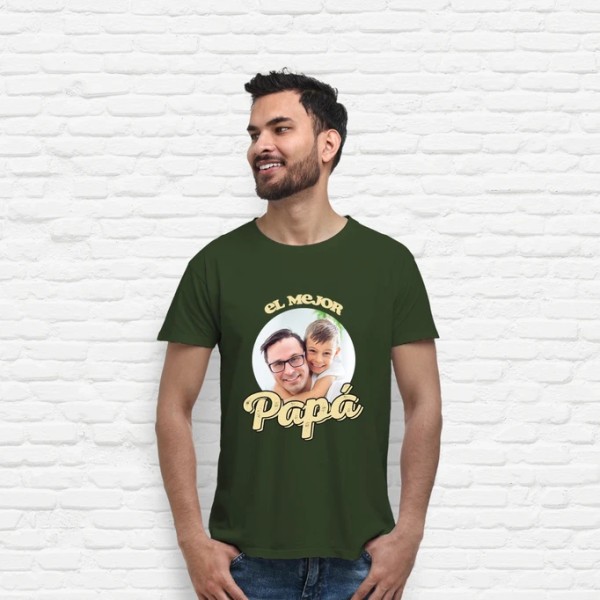 camiseta el mejor papu00e1 foto personalizable regalos du00eda del padre personalizados