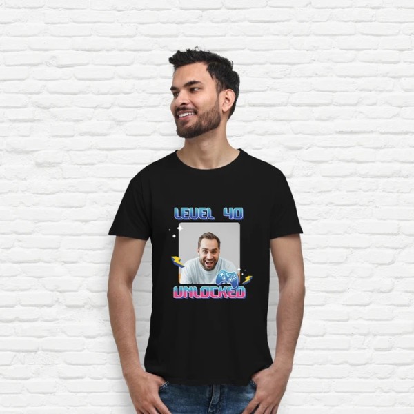 camiseta level 40 unlocked foto personalizable
