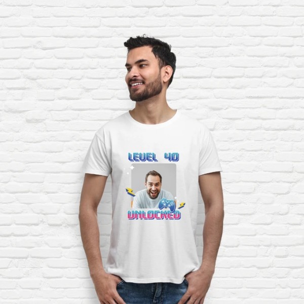 camiseta level 40 unlocked foto personalizable