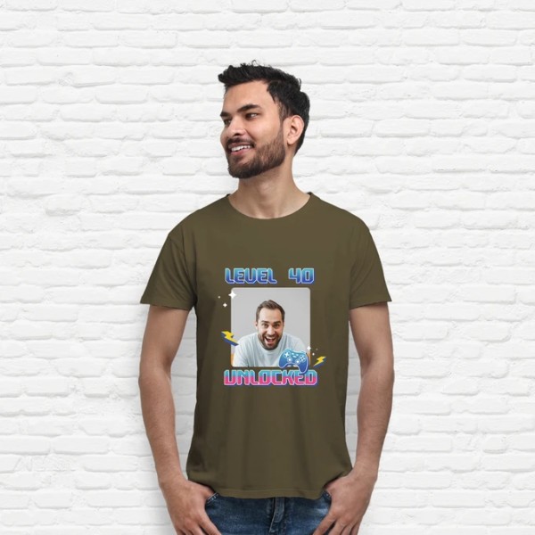 camiseta level 40 unlocked foto personalizable