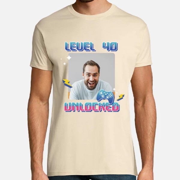 camiseta level 40 unlocked foto personalizable