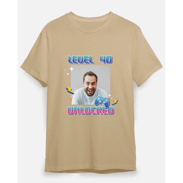 camiseta level 40 unlocked foto personalizable