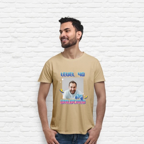camiseta level 40 unlocked foto personalizable