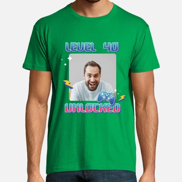 camiseta level 40 unlocked foto personalizable
