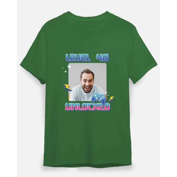 camiseta level 40 unlocked foto personalizable
