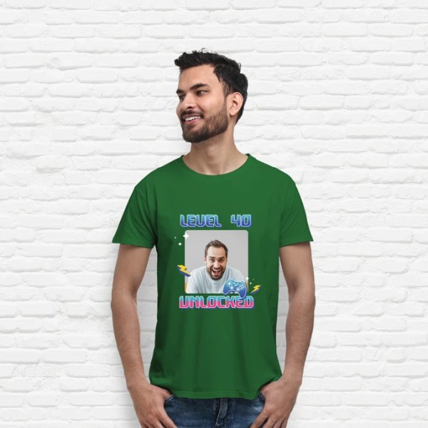 camiseta level 40 unlocked foto personalizable