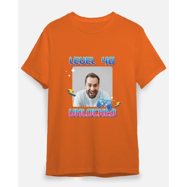 camiseta level 40 unlocked foto personalizable