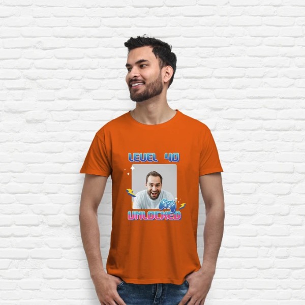 camiseta level 40 unlocked foto personalizable