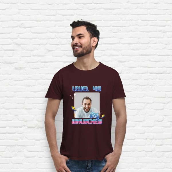 camiseta level 40 unlocked foto personalizable