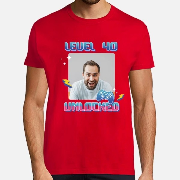 camiseta level 40 unlocked foto personalizable
