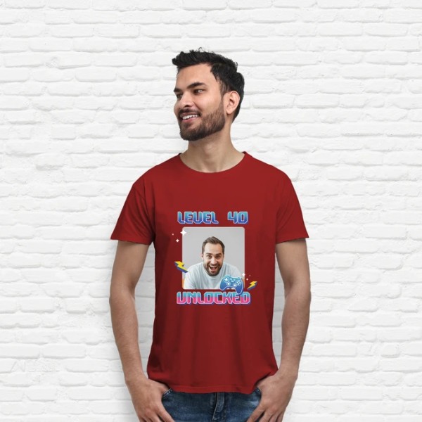 camiseta level 40 unlocked foto personalizable
