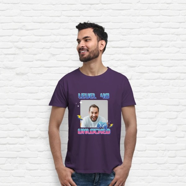camiseta level 40 unlocked foto personalizable