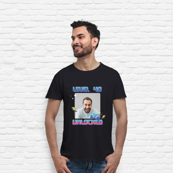 camiseta level 40 unlocked foto personalizable