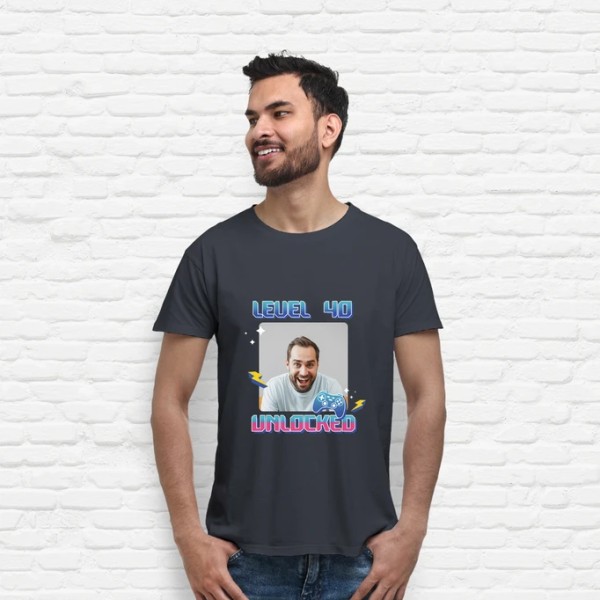 camiseta level 40 unlocked foto personalizable