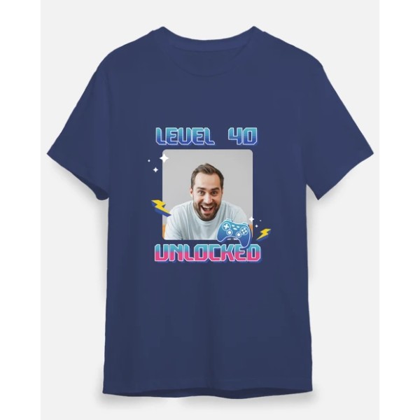 camiseta level 40 unlocked foto personalizable