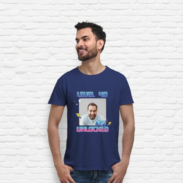 camiseta level 40 unlocked foto personalizable