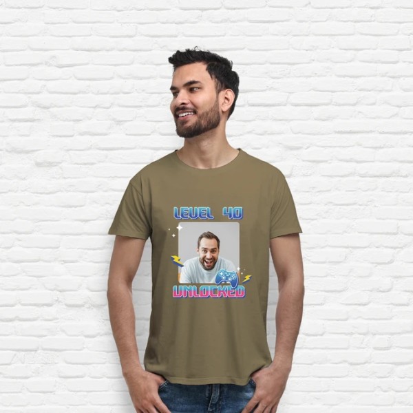 camiseta level 40 unlocked foto personalizable