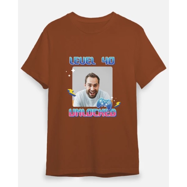 camiseta level 40 unlocked foto personalizable