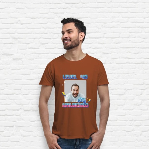 camiseta level 40 unlocked foto personalizable