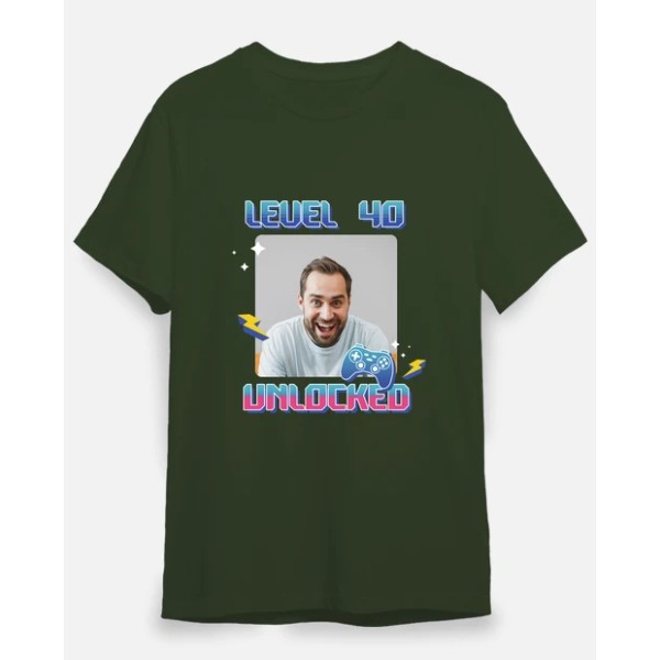 camiseta level 40 unlocked foto personalizable