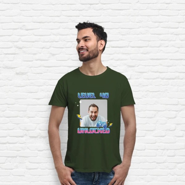 camiseta level 40 unlocked foto personalizable