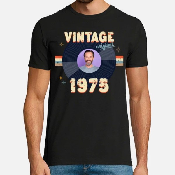 camiseta vintage 1975 foto personalizable