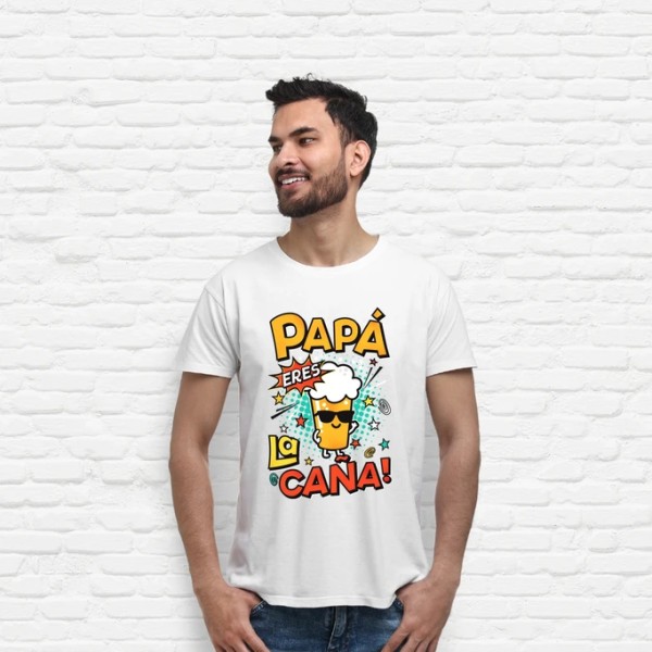 Camiseta graciosa Papu00e1 eres la cau00f1a!