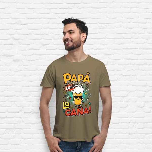 Camiseta graciosa Papu00e1 eres la cau00f1a!
