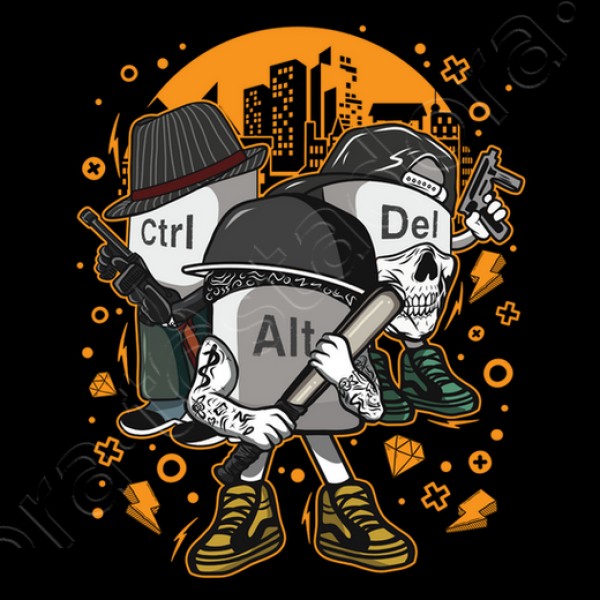 Camiseta friki Ctrl alt del mafia gangsters ordenadores informu00e1tica geek friki