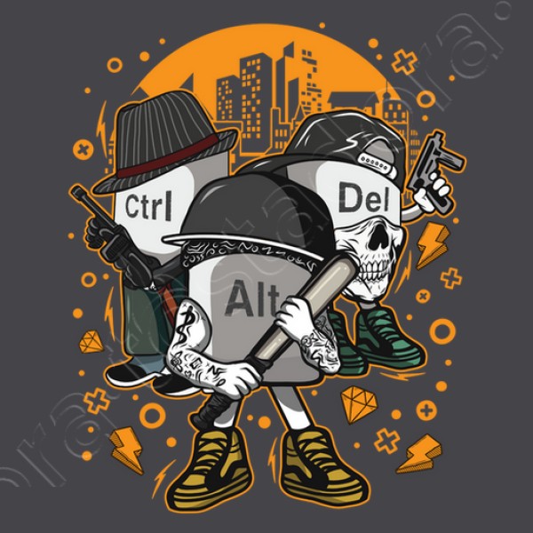 Camiseta friki Ctrl alt del mafia gangsters ordenadores informu00e1tica geek friki