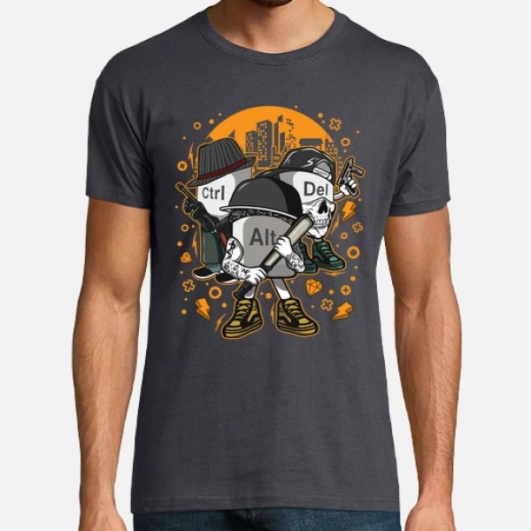 Camiseta friki Ctrl alt del mafia gangsters ordenadores informu00e1tica geek friki