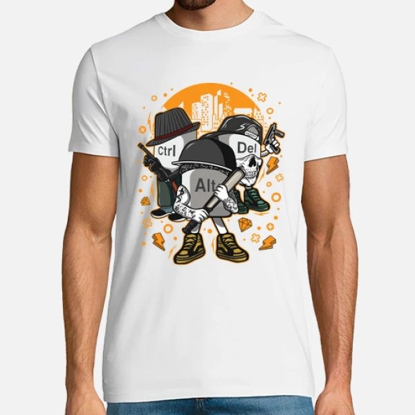 Camiseta friki Ctrl alt del mafia gangsters ordenadores informu00e1tica geek friki