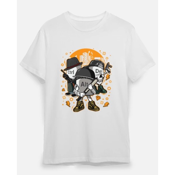 Camiseta friki Ctrl alt del mafia gangsters ordenadores informu00e1tica geek friki