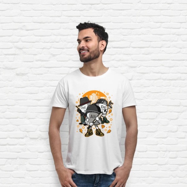 Camiseta friki Ctrl alt del mafia gangsters ordenadores informu00e1tica geek friki