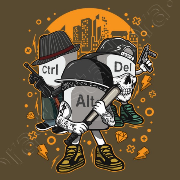 Camiseta friki Ctrl alt del mafia gangsters ordenadores informu00e1tica geek friki