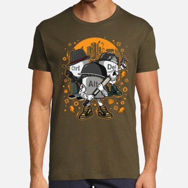 Camiseta friki Ctrl alt del mafia gangsters ordenadores informu00e1tica geek friki