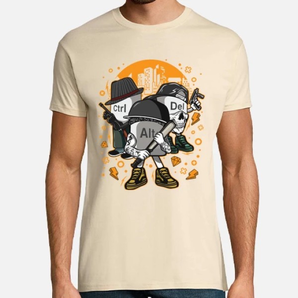 Camiseta friki Ctrl alt del mafia gangsters ordenadores informu00e1tica geek friki