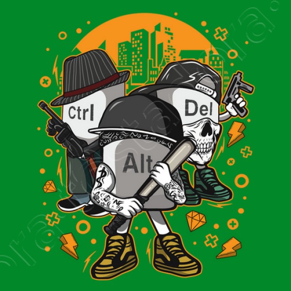 Camiseta friki Ctrl alt del mafia gangsters ordenadores informu00e1tica geek friki