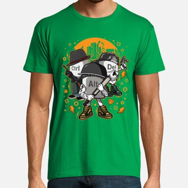 Camiseta friki Ctrl alt del mafia gangsters ordenadores informu00e1tica geek friki
