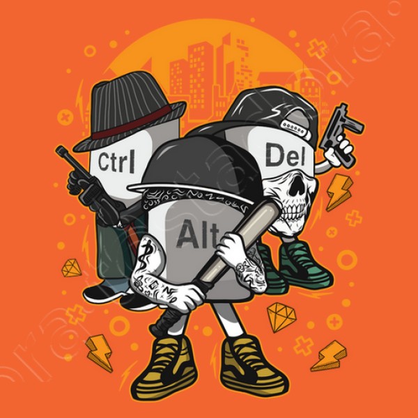 Camiseta friki Ctrl alt del mafia gangsters ordenadores informu00e1tica geek friki