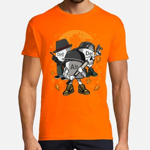 Camiseta friki Ctrl alt del mafia gangsters ordenadores informu00e1tica geek friki