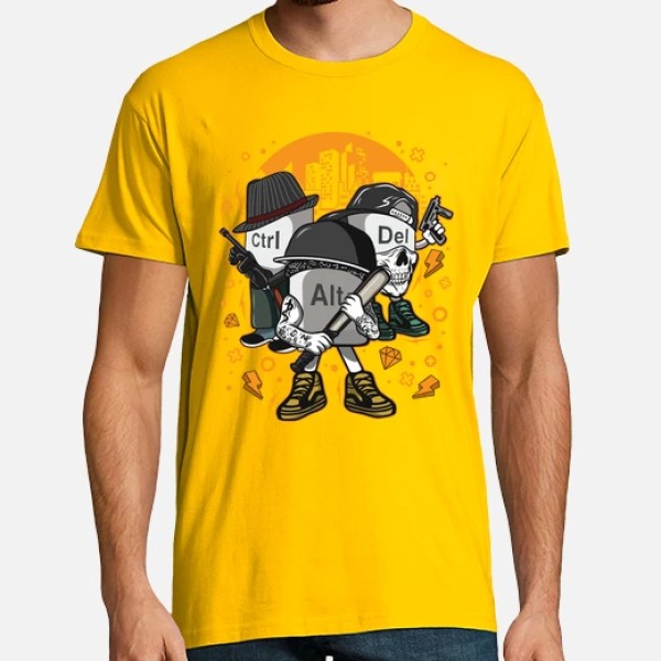 Camiseta friki Ctrl alt del mafia gangsters ordenadores informu00e1tica geek friki