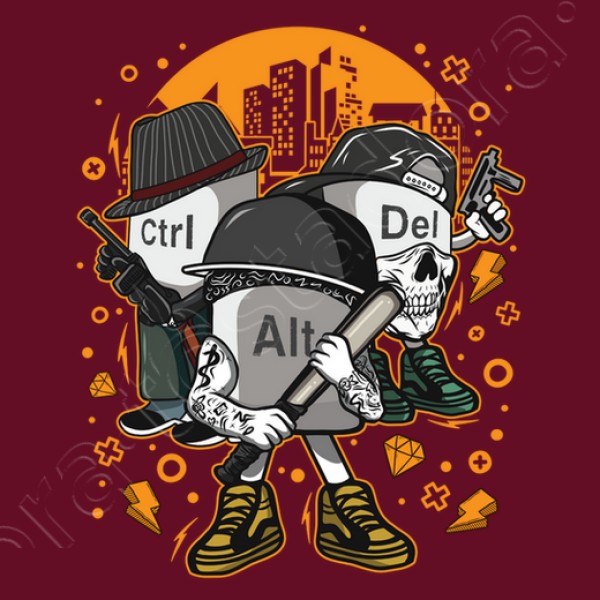Camiseta friki Ctrl alt del mafia gangsters ordenadores informu00e1tica geek friki