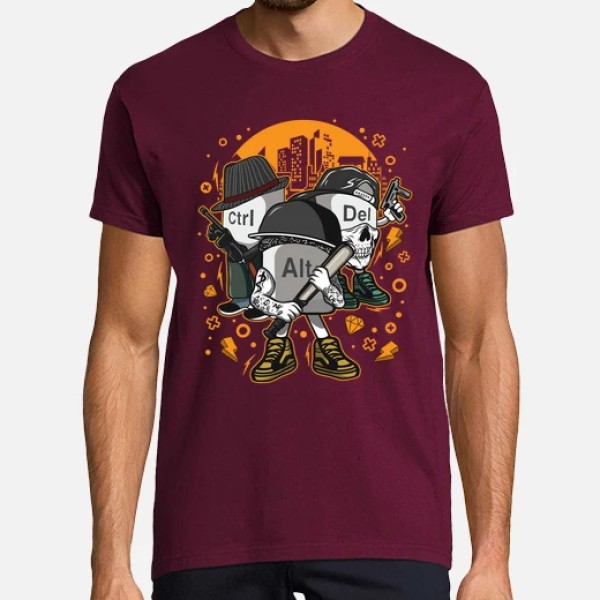 Camiseta friki Ctrl alt del mafia gangsters ordenadores informu00e1tica geek friki