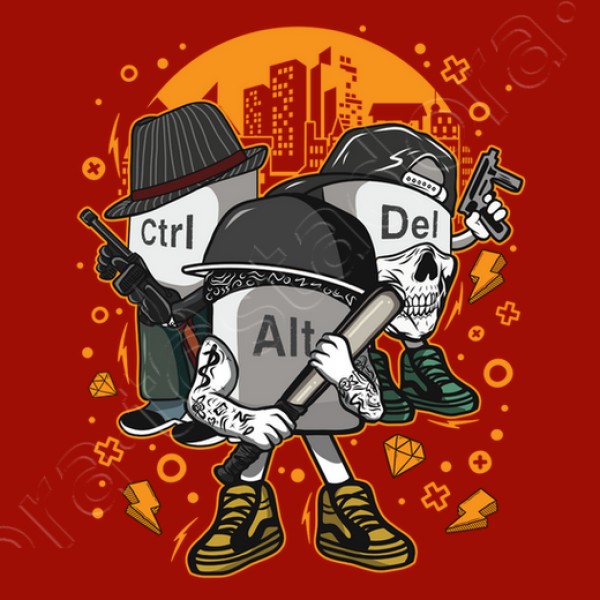 Camiseta friki Ctrl alt del mafia gangsters ordenadores informu00e1tica geek friki